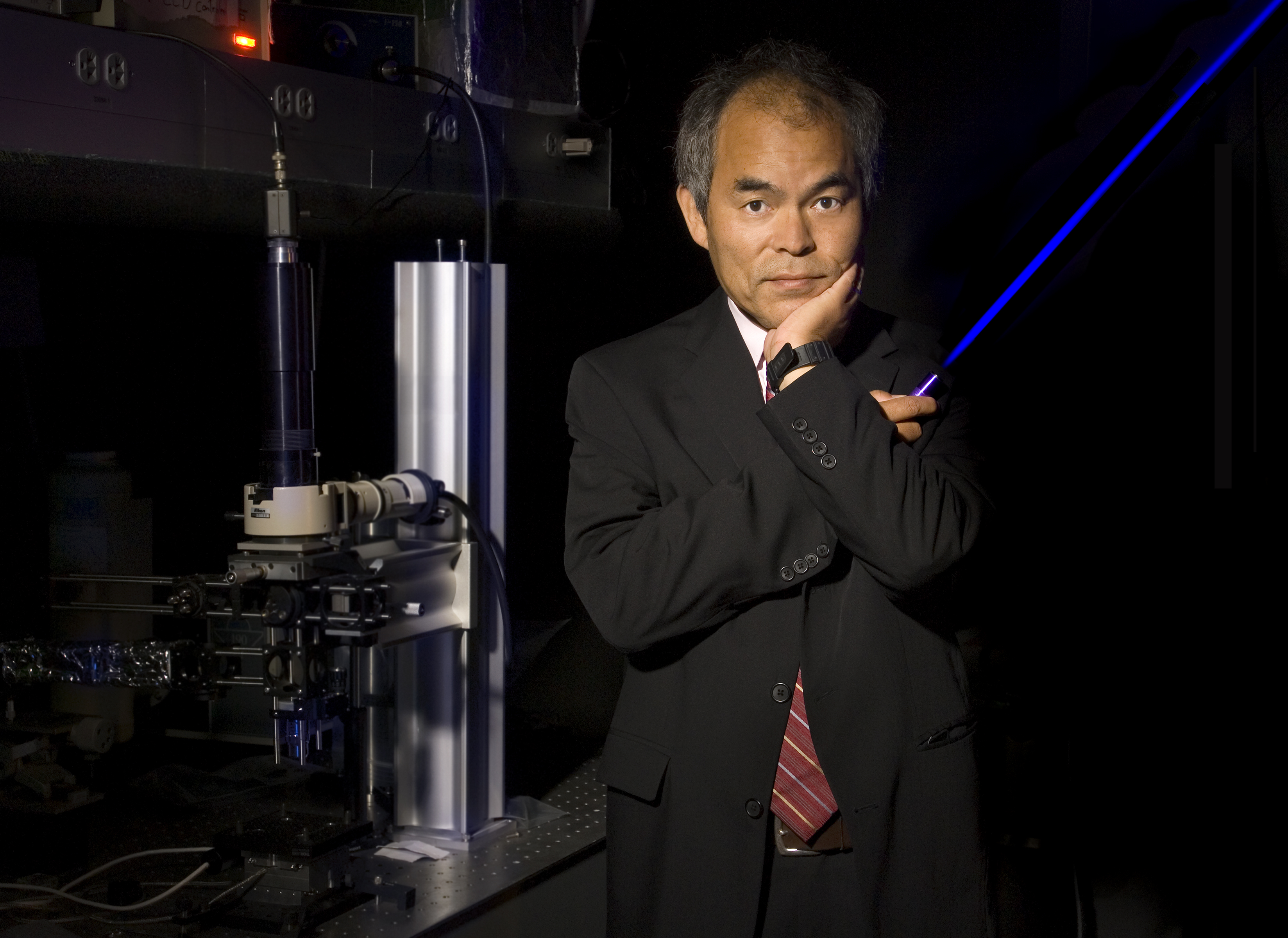 Shuji Nakamura with blue laser