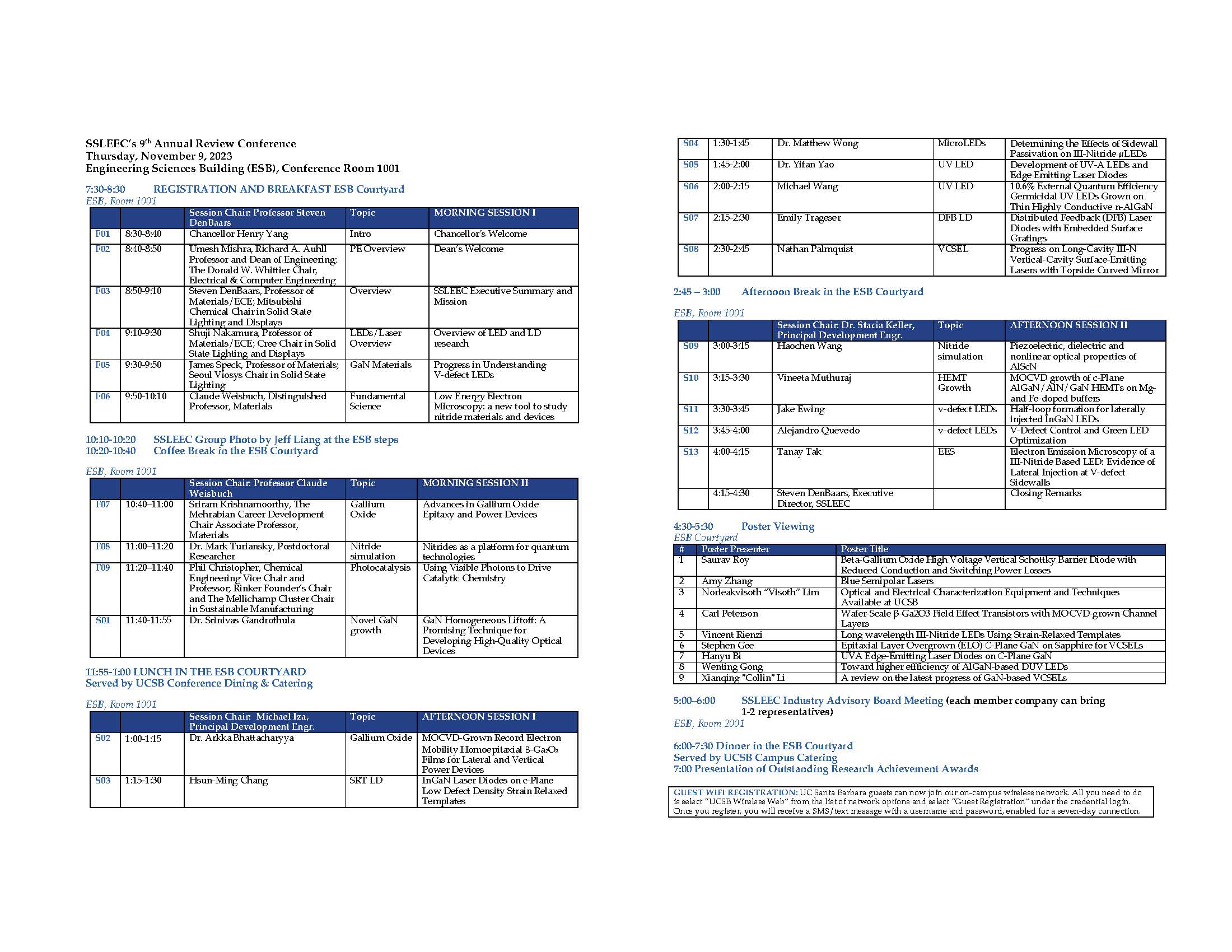 2023 SSLEEC Conference agenda